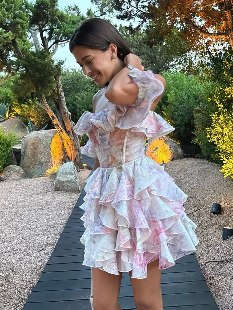 Floral Off-Shoulder Ruffled Mini Dress - Lisa