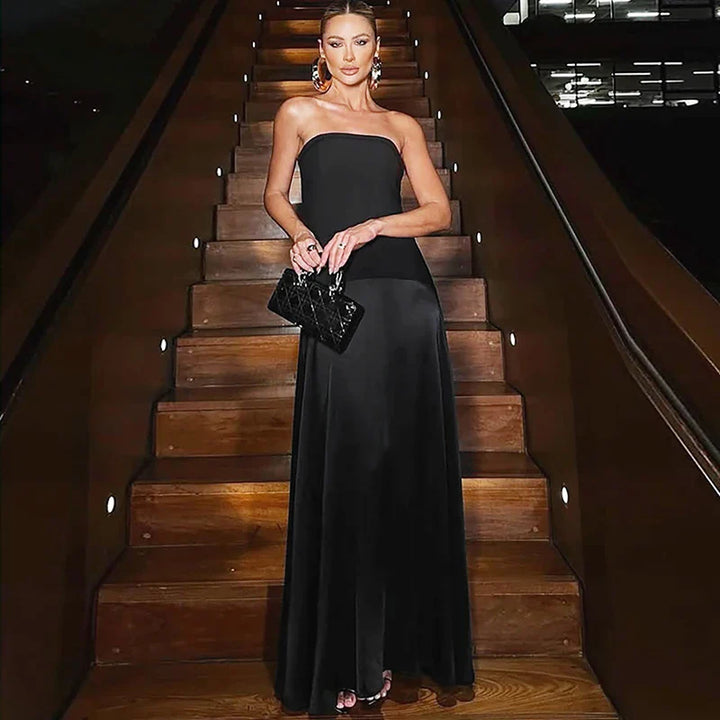 Strapless Satin Maxi Dress - Marina