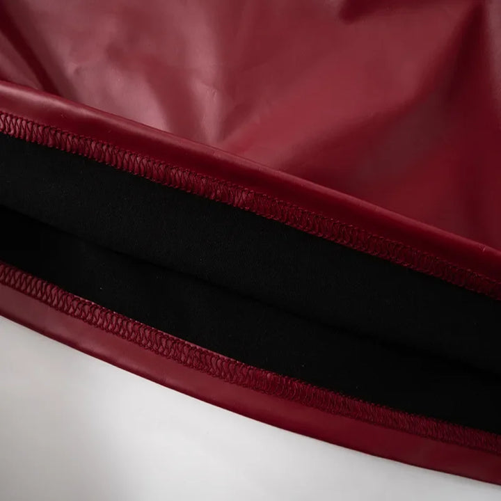 Mini faux leather dress with pleats and off-shoulder design - Meri