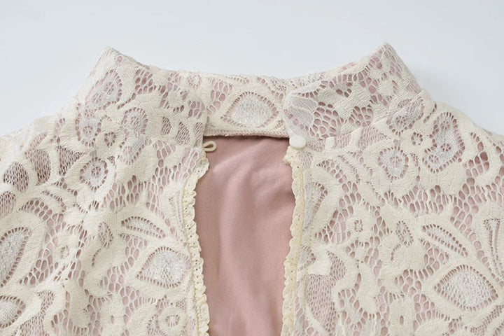 Mini lace dress with button closure - Aiden