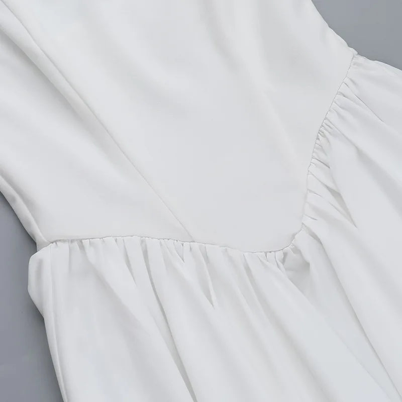 A-line midi dress with open back and neck tie - Angie