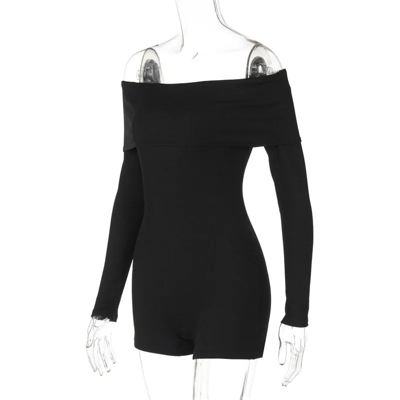 Knitted Off-Shoulder One-Piece Suit - Mai