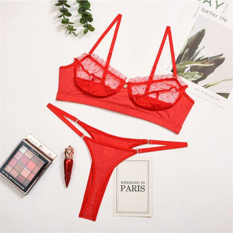 Sheer Bra Lingerie Set - Hallie