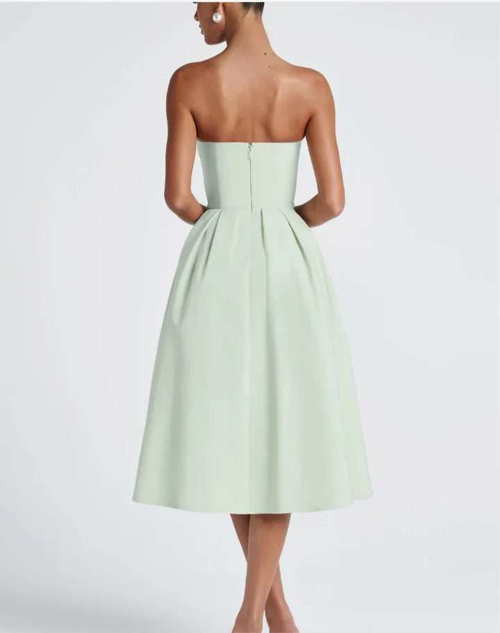 Strapless midi dress in A-line cut - Arya
