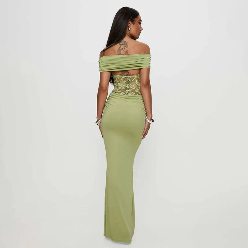 Off-shoulder lace maxi dress - Jessica