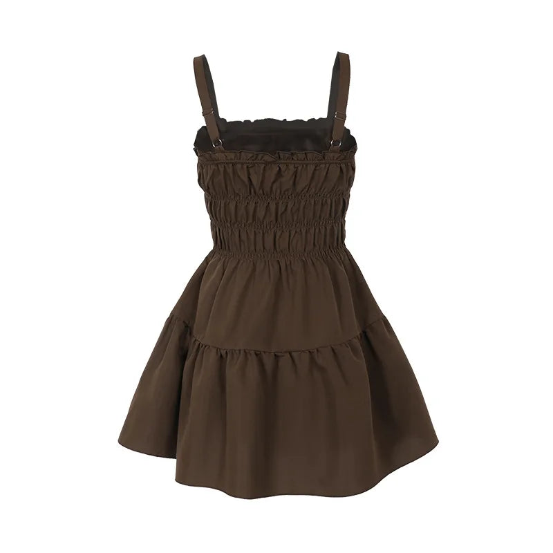 A-line ruffle mini dress, country style - Tiran