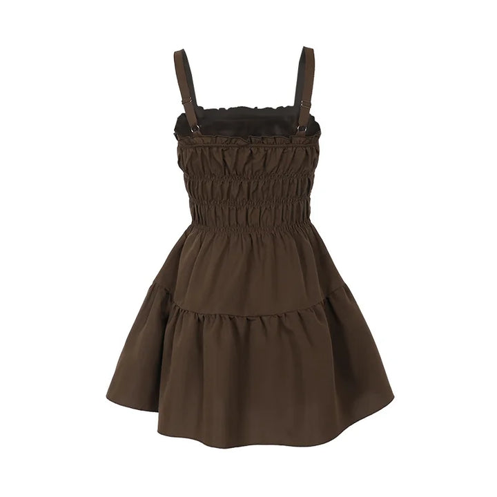 A-line ruffle mini dress, country style - Tiran