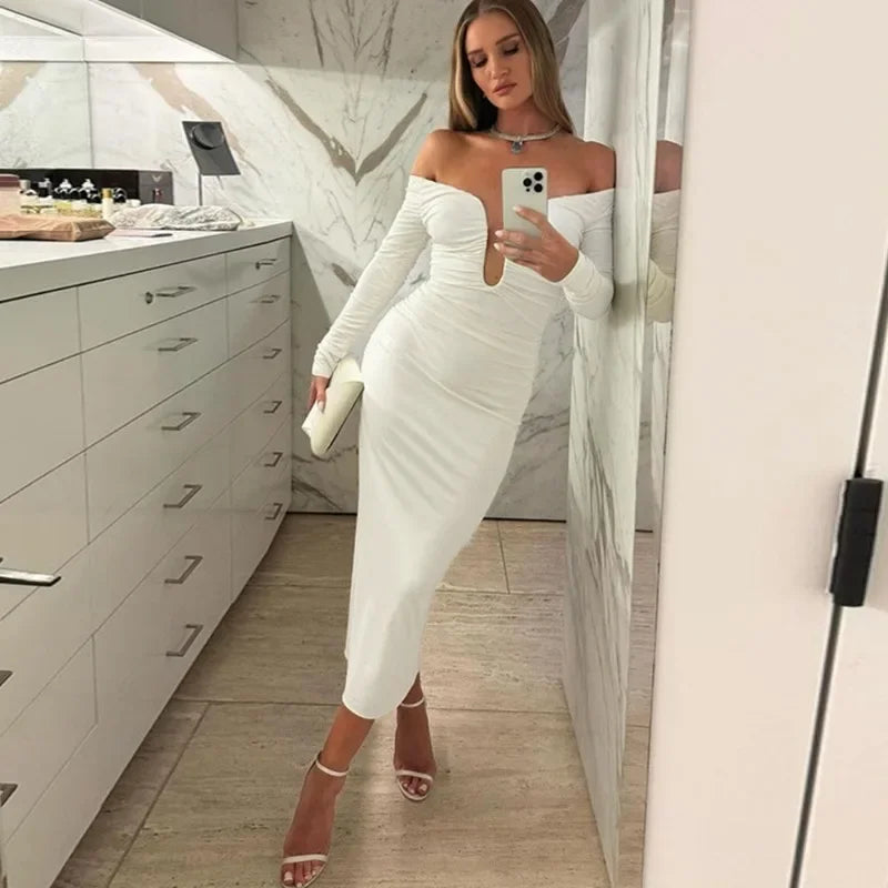 Maxi off-shoulder dress - Lila
