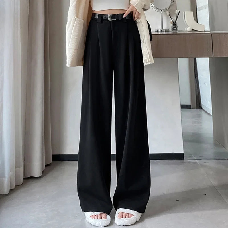 High-waisted tailored pants loose fit