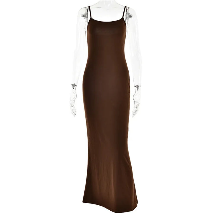 Fitted maxi dress with shaping fabric - Jordi