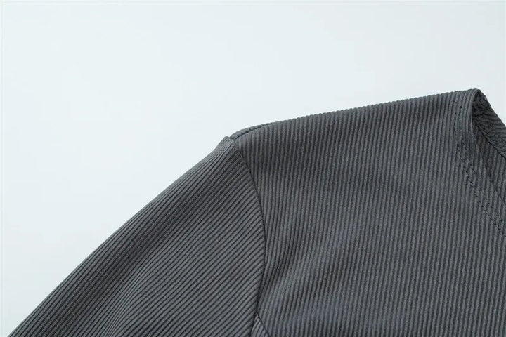 Modest knitted A-line maxi dress with waist ties - Liri