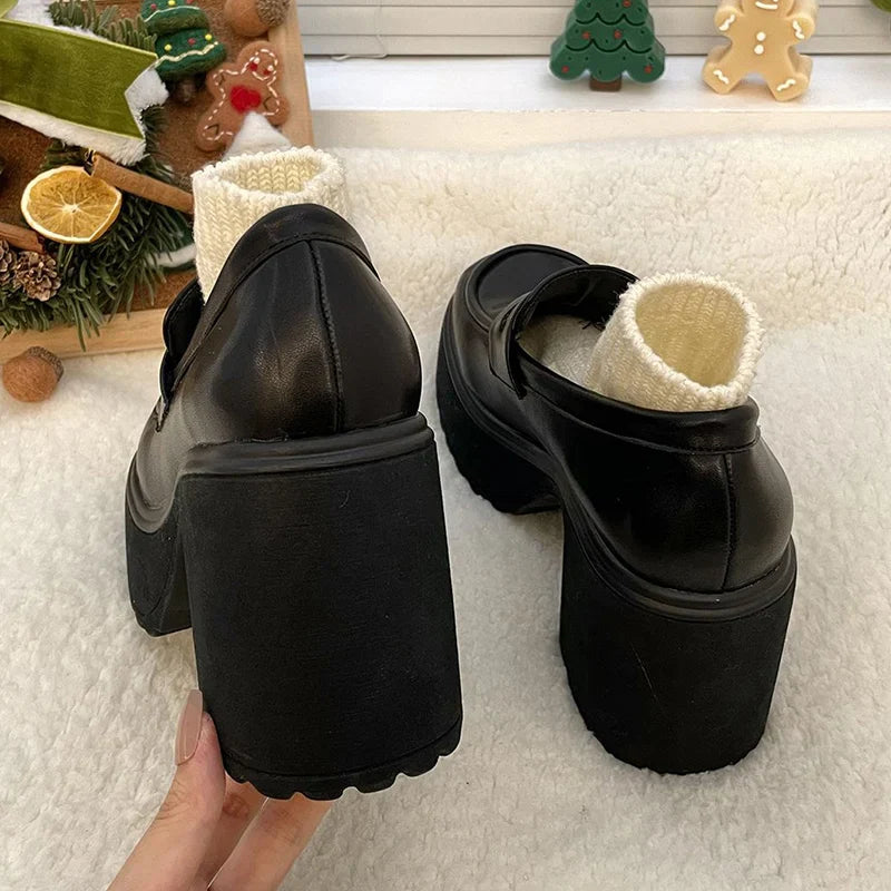 Platform Heel Loafers - Nelly