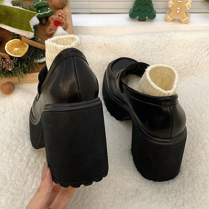 Platform Heel Loafers - Nelly