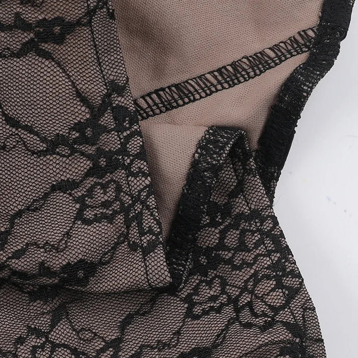 Lace corset top with lace sleeve decoration - Mila