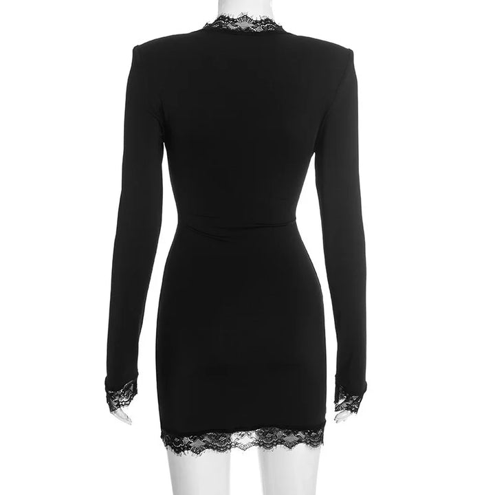 Mini Dress with Lace Decoration - MIRAN