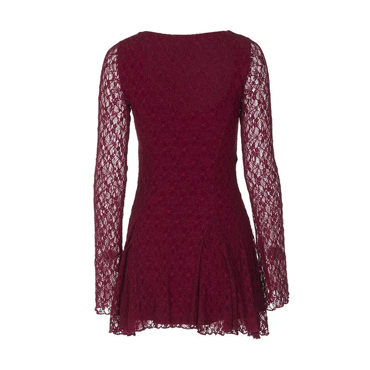 Ruffled Lace Mini Dress - Galina