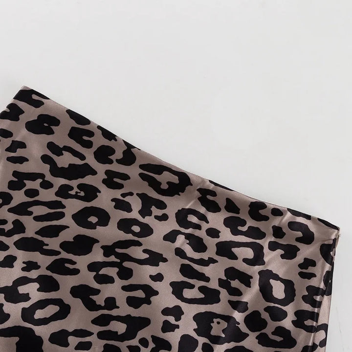 Leopard print satin maxi skirt - TAY