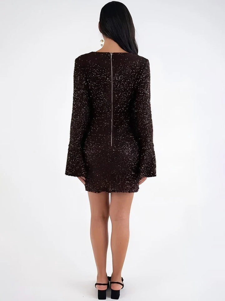 Mini Dress with Sequins and Bow Design - ZADIG