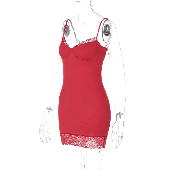 Fitted mini dress with lace decoration - Alice