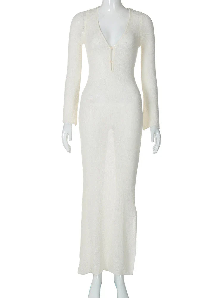 Knitted Maxi Beach Dress - Marina