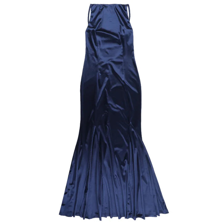 Maxi satin dress with open back - Rain