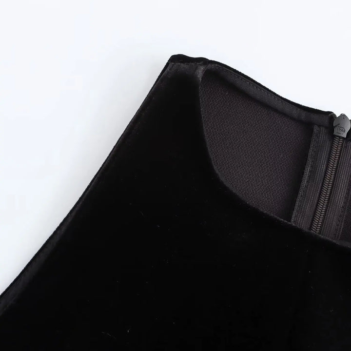 Velvet Mini Dress with A-Line Cut - Sydney