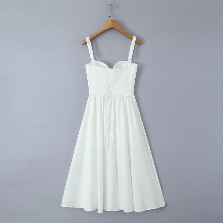 A-Line Midi Dress with Slit Detail - Paloma