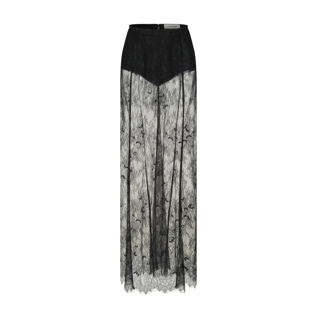 Elegant two-piece set strapless top and maxi lace skirt - Juline