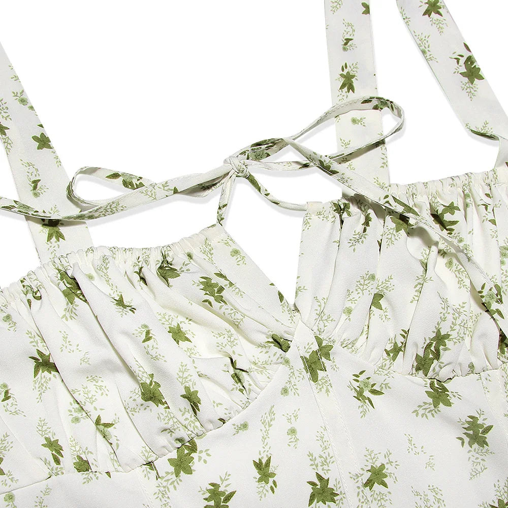 Summer Midi Dress with Rustic Design and Slit Decoration - Angelica