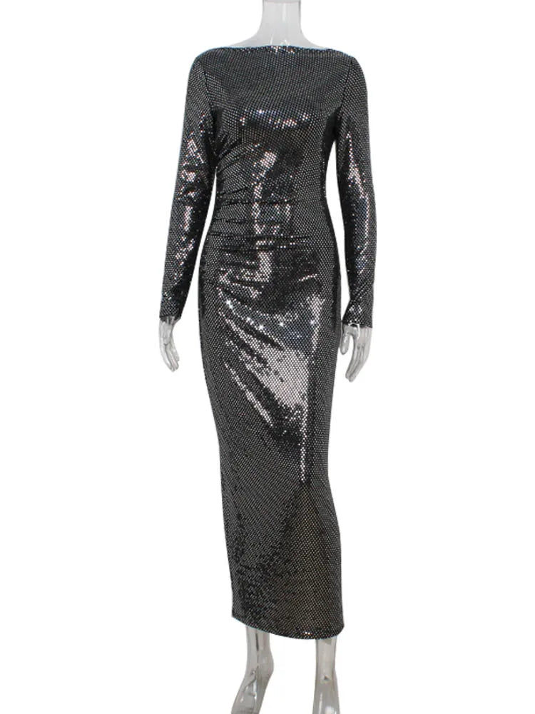 Maxi Dress with Sparkling Polka Dot Embellishment - Journee