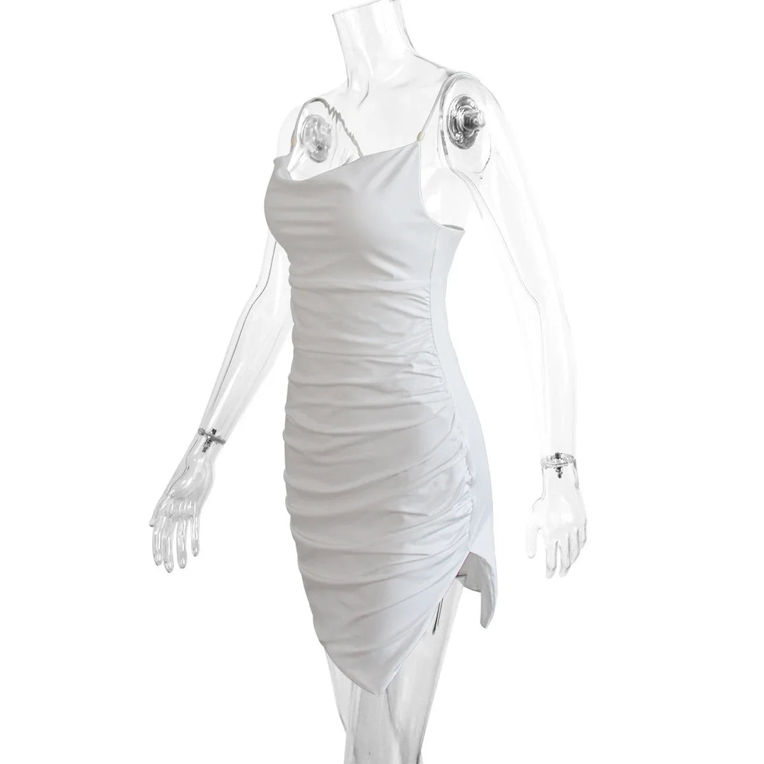 Fitted mini dress with small slit detail - ANGEL