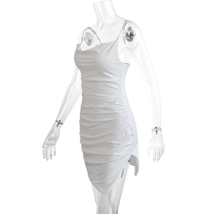 Fitted mini dress with small slit detail - ANGEL