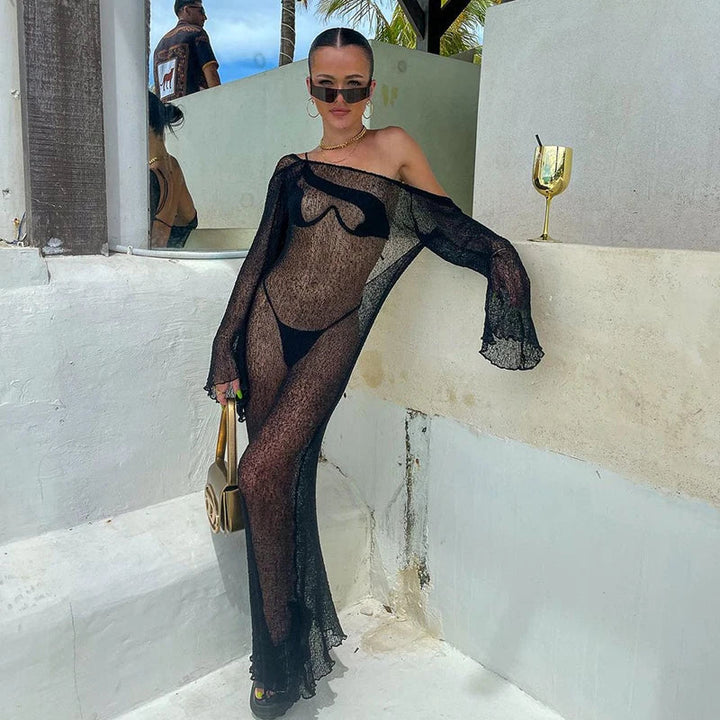 Transparent Knitted Beach Dress - Wanda