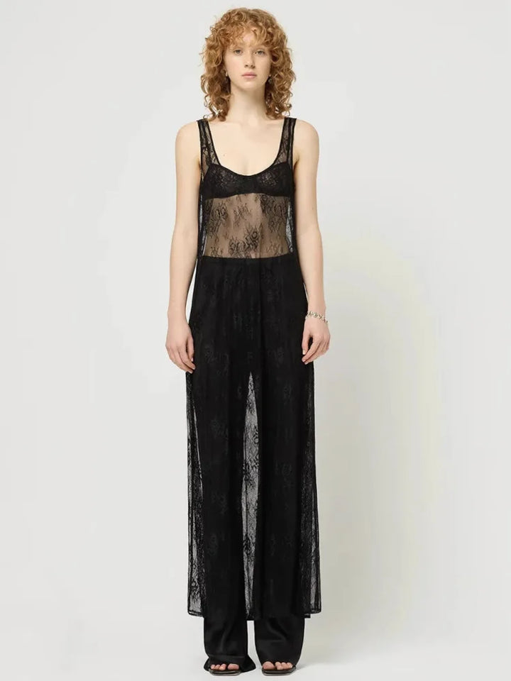 Transparent Lace Maxi Beach Dress - Sasha