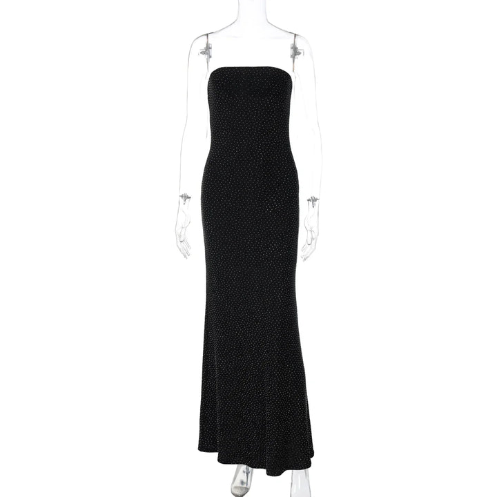 Maxi strapless sequin dress with sparkling rhinestone detail - HOLLY