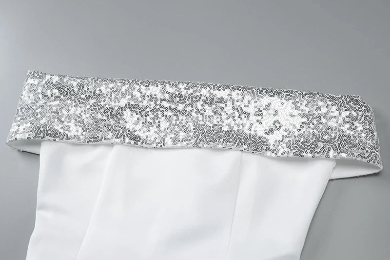A-Line Mini Dress with Off-Shoulder Sequin Decoration - Lorian