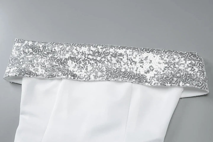 A-Line Mini Dress with Off-Shoulder Sequin Decoration - Lorian
