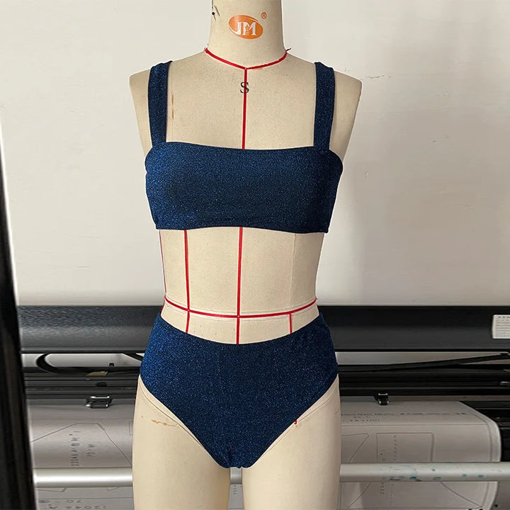 Glitter Bikini with High-Waist Bottom - Shirley