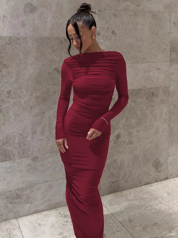Fitted maxi dress with open back - Kiki