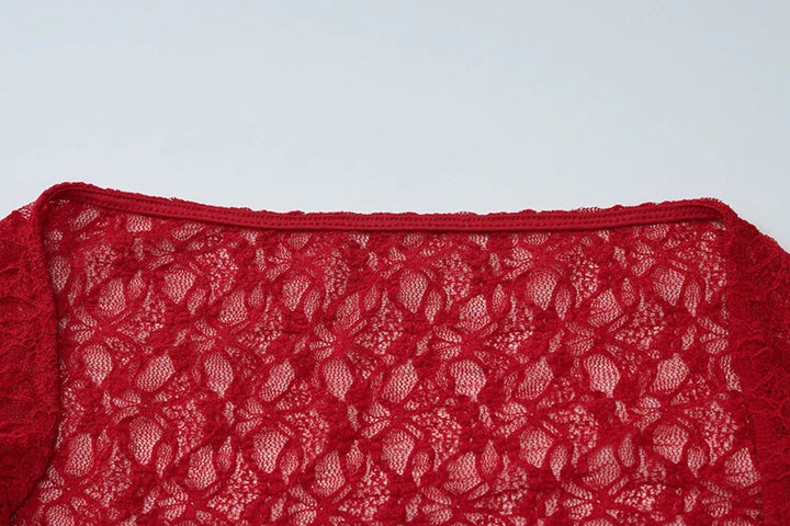 Lace mini dress with matching cap sleeve decoration - Eliraz