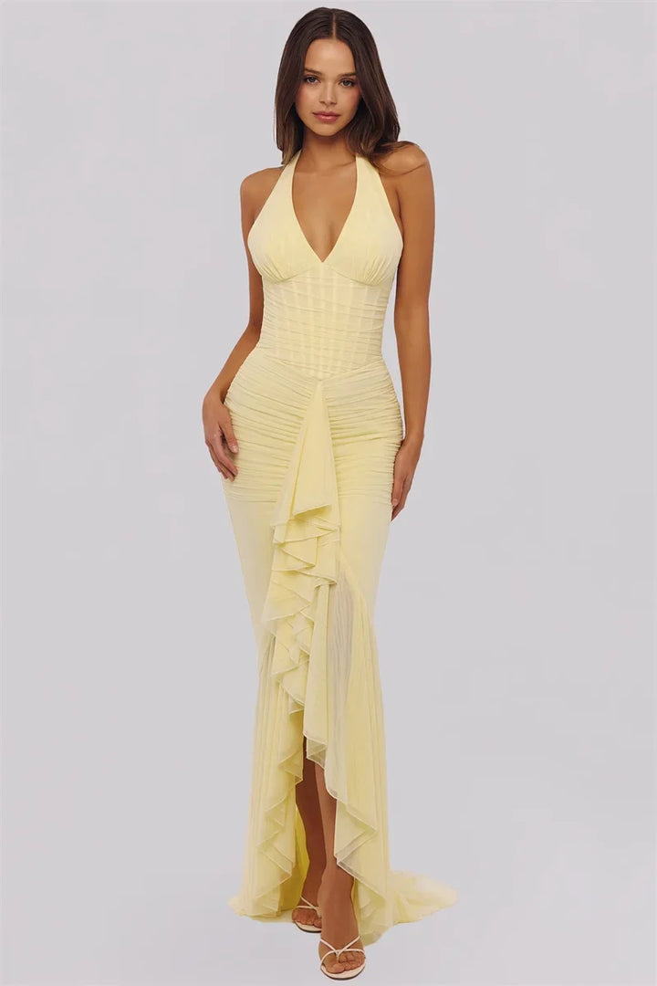 Ruffled chiffon maxi dress - JOYA