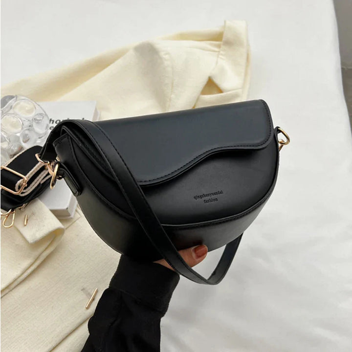 Faux leather bag with thick strap