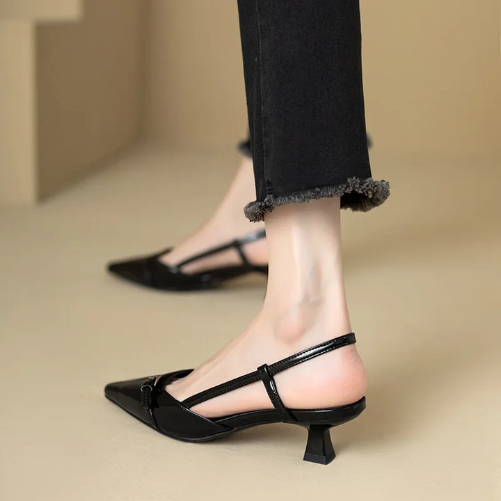 Shiny Pointed High Heels - Shirit