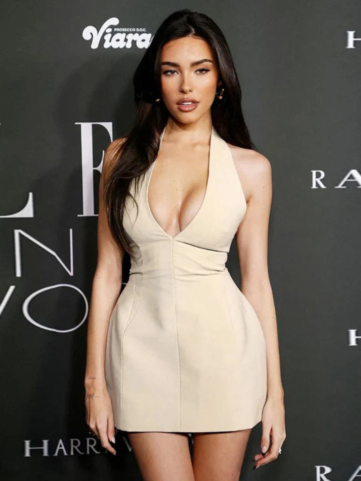 Mini Dress with Deep V Neckline - Madi