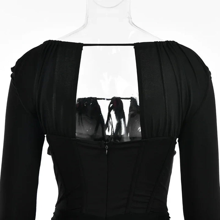 Mini dress with corset design and tie - KASIE