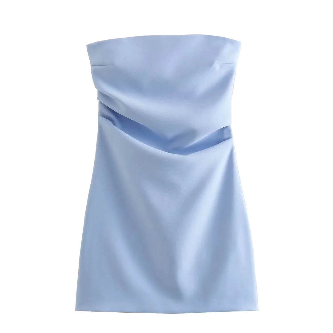 Strapless Mini Dress with Ruched Design - Bonnie