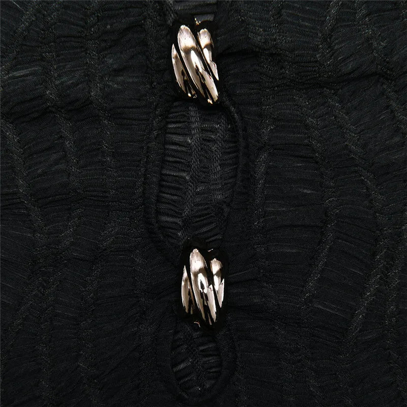 Mini knitted mesh dress decorated with buckles - Richie