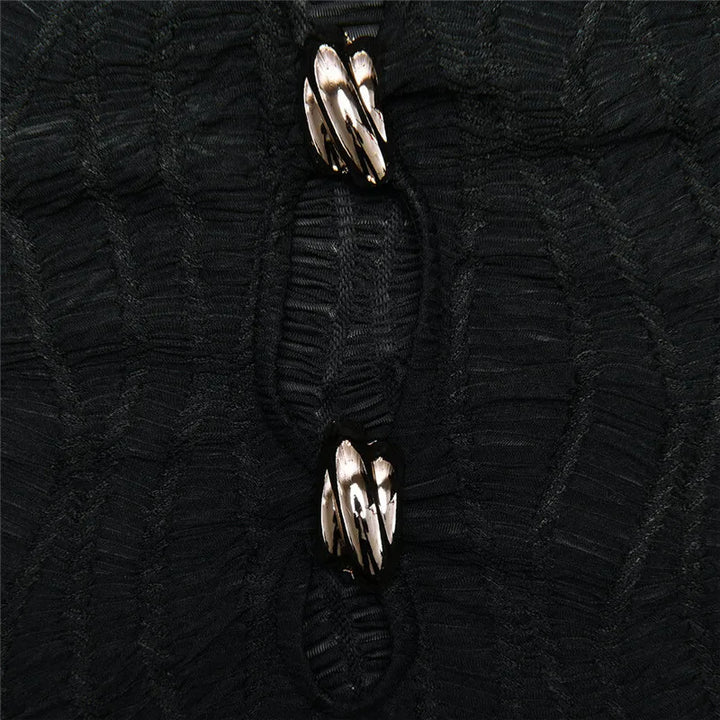 Mini knitted mesh dress decorated with buckles - Richie