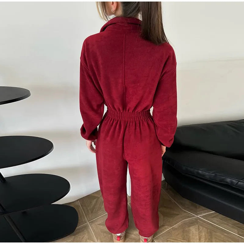 Winter Jumpsuit with Front Zipper - Frances