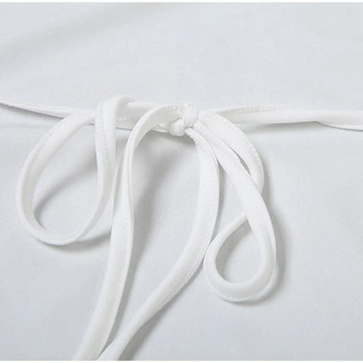 Linen Mini Dress in A-Line with Open Back - Marilyn